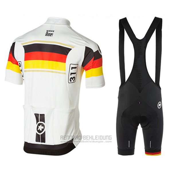 2017 Fahrradbekleidung Assos Champion Deutschland Trikot Kurzarm und Tragerhose